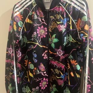 Adidas Multicolor Poisonous Floral Garden full zip track jacket MED  “RARE”